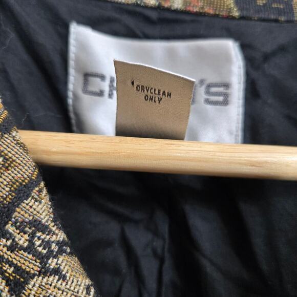 VINTAGE Chicos Womens Jacket Large Beaded Tapestry Embroidered Artsy India Motif - Picture 9 of 12